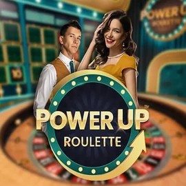 Official Live Casino logo: PowerUP Roulette by Pragmatic Play at Foxygold Casino